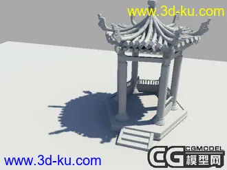 3D打印模型园林水池回廊亭子小牌楼的图片