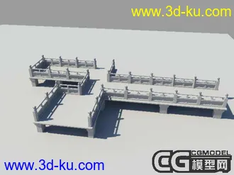 3D打印模型园林水池回廊亭子小牌楼的图片