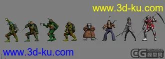 忍者神龟主要人物模型的图片
