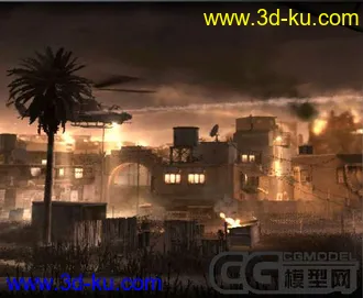 天降神冰----二战废墟场面模型的图片