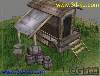 3D打印模型古代房车的图片