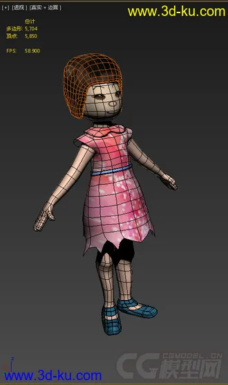3D打印模型卡通女孩的图片