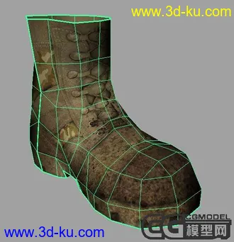 3D打印模型军靴低模 附obj文件 512贴图的图片