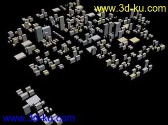 建筑配景！群楼模型！的图片