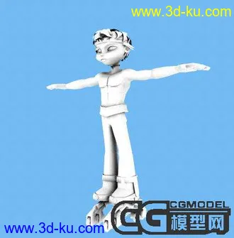 3D打印模型滑轮车男孩的图片
