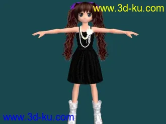3D打印模型可爱的跳舞女孩的图片
