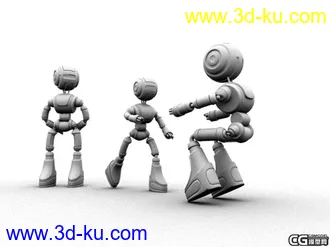 3D打印模型一家三口机器人的图片