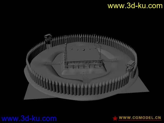 发个在实习单位做的古代竞技场模型的图片1