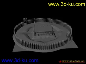 3D打印模型发个在实习单位做的古代竞技场的图片