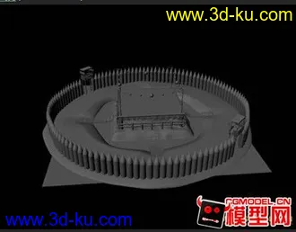 3D打印模型发个在实习单位做的古代竞技场的图片