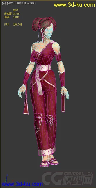 3D打印模型一个女性游戏人物的图片