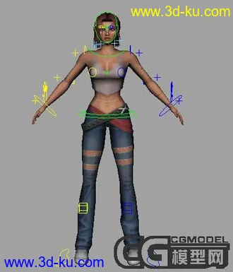 超现实女模型，内带贴图，绑定，动画。。。的图片