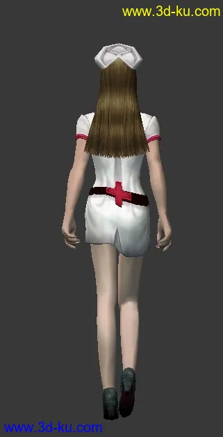 3D打印模型女护士，带骨骼绑定和走路动作的图片