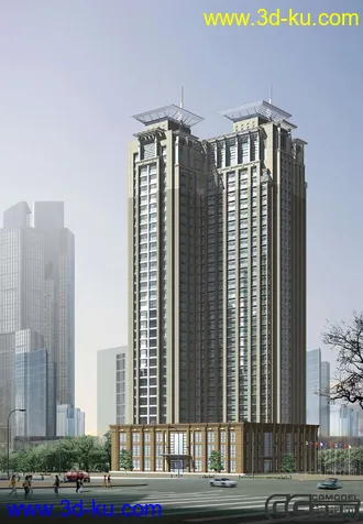 3D打印模型高层住宅带贴图的图片