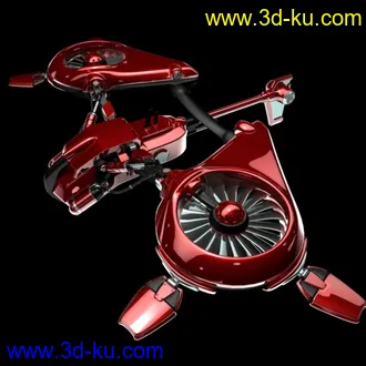 3D打印模型一个很有质感的科幻飞机的图片