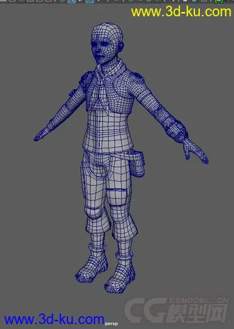 一个国产动画电影的男士角色模型，无贴图的图片
