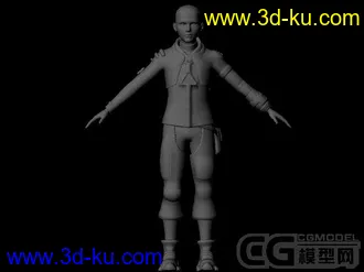 一个国产动画电影的男士角色模型，无贴图的图片