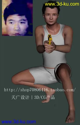 3D打印模型把南京枪击案的劫匪做成三维人物的图片