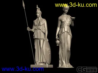 3D打印模型神话人物雕塑，雅典娜，维纳斯的图片