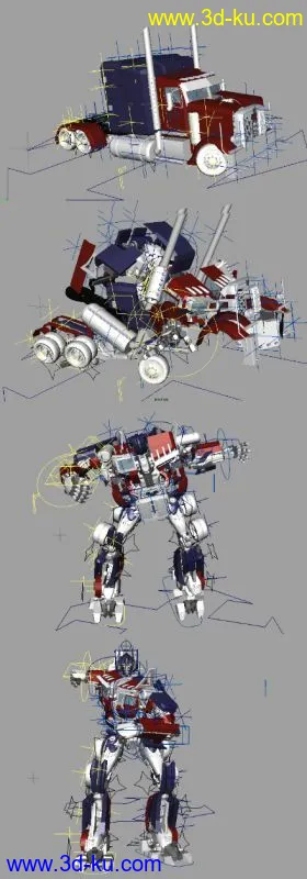 3D打印模型擎天柱源文件（包含绑定和变形动画）的图片