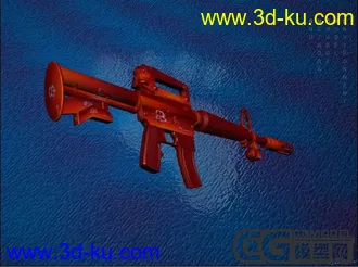 3D打印模型穿越火线里的M4A1红魔的图片