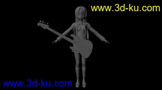 3D打印模型吉他卡通女孩的图片