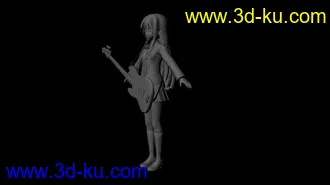 3D打印模型吉他卡通女孩的图片