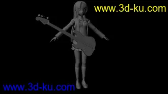 3D打印模型吉他卡通女孩的图片