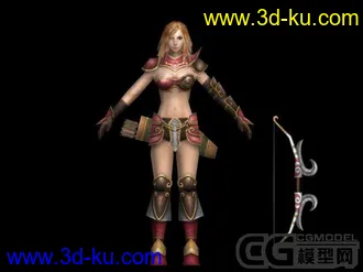 3D打印模型女弓箭手的图片