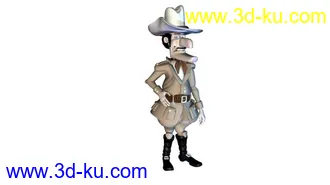 3D打印模型已绑定帅气的风格西部人物的图片