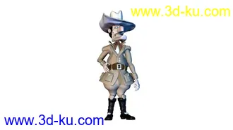 3D打印模型已绑定帅气的风格西部人物的图片