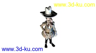 3D打印模型已绑定帅气的风格西部人物的图片
