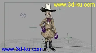 3D打印模型已绑定帅气的风格西部人物的图片