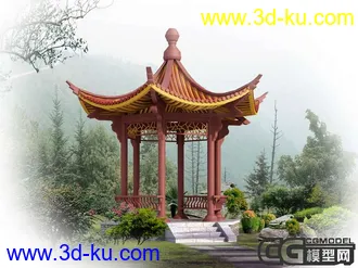 收集的几个古建亭子的模型的图片