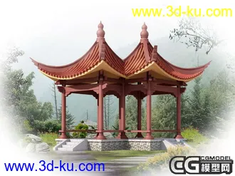 收集的几个古建亭子的模型的图片