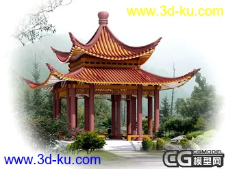 收集的几个古建亭子的模型的图片