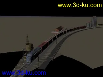 3D打印模型火车高模和场景，ma格式，带贴图，三个压缩包，解压完130多MB的图片