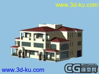 3D打印模型发一个欧式别墅，有材质（非简模）的图片