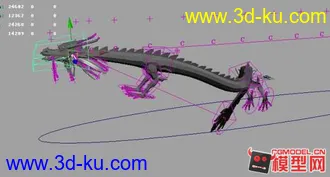 3D打印模型超牛的中国龙模和骨骼的图片