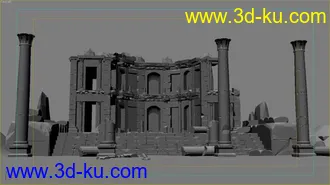 3D打印模型遗址 废墟 风化的古建筑的图片