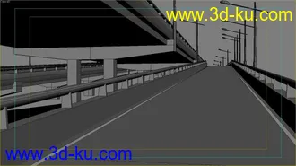 3D打印模型高架 上下匝道 有车道线的图片