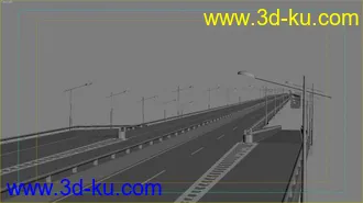 3D打印模型高架 上下匝道 有车道线的图片