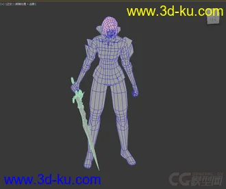 自己做的一个模型,绑了骨骼带动作的图片