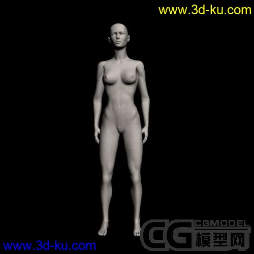 下面女人物素模（可以自由发挥下改装后自用）模型的图片1