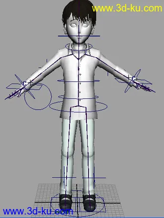 3D打印模型男孩四边形低模有绑定的图片