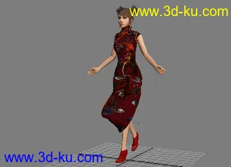 3D打印模型极品旗袍MM一个！的图片