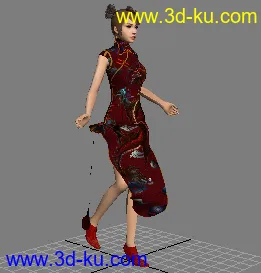 3D打印模型极品旗袍MM一个！的图片