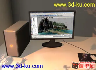 3D打印模型电脑主机显示器鼠标及垫的图片