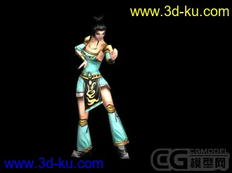 3D打印模型三个简模人物带全套动作跑步攻击死亡........的图片