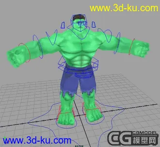 3D打印模型绑定好的绿巨人的图片